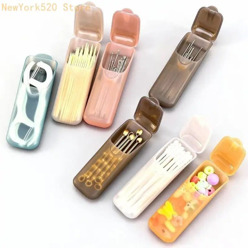 6-Pack Clear PP Portable Floss & Toothpick Holder Travel Case