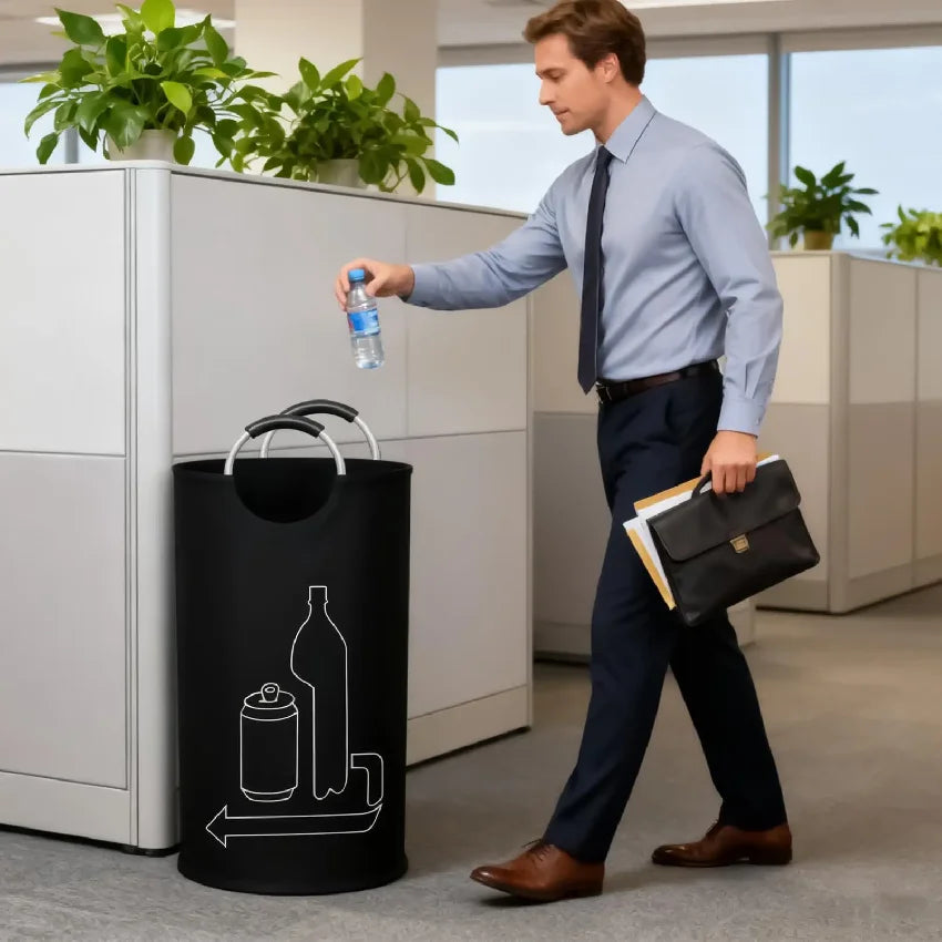 115L Folding Bottle Storage Bag Large Capacity Aluminum Handle Bin