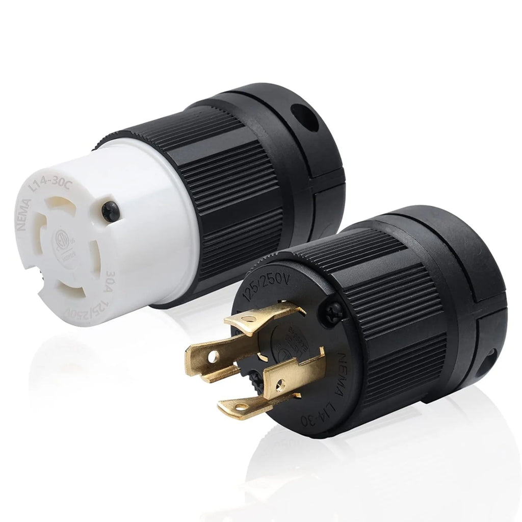NEMA L14-30P & L14-30C 30A Locking Plug Connector Set 2-Pack