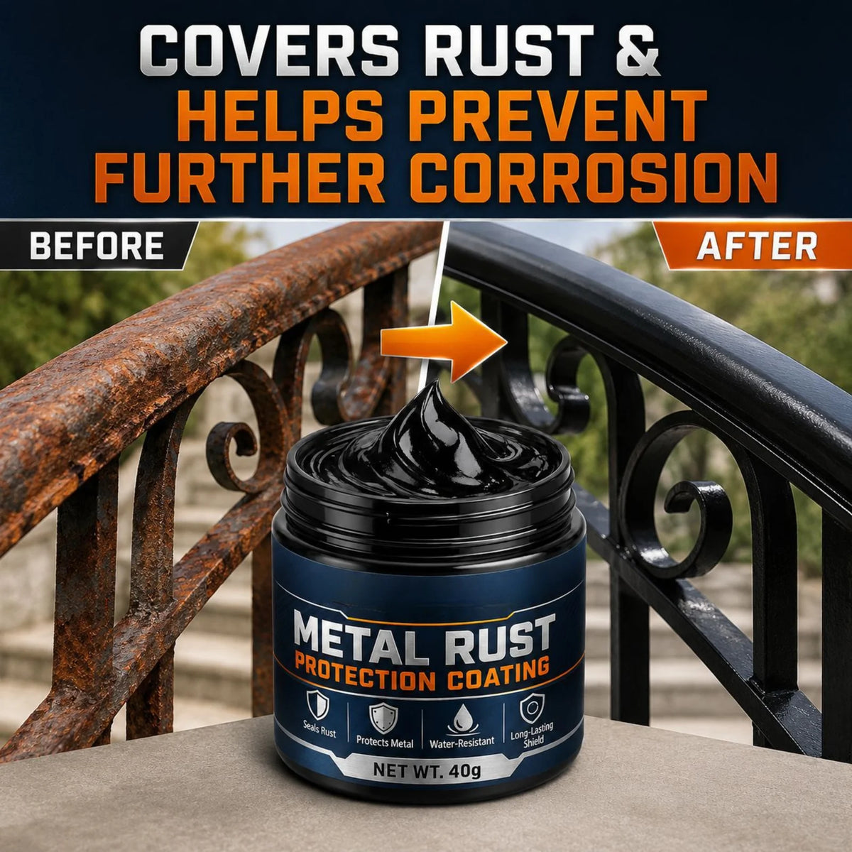 Metal Rust Converter Black Paste – Anti-Corrosion Coating Kit