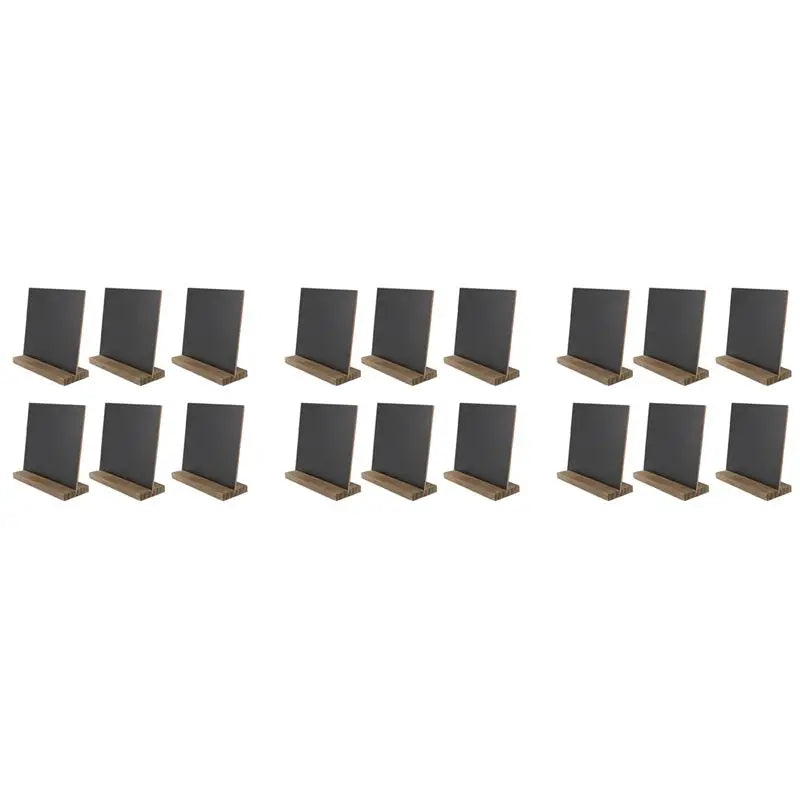 18-Pack Rustic Chalkboard Signs with Wood Stands – 6x5 Inch