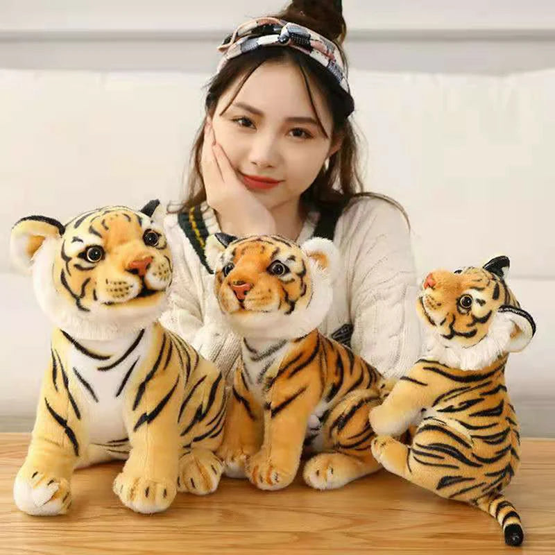 Lifelike White Tiger Stuffed Animal Plush Toy 23–33cm Gift