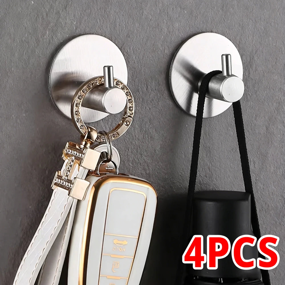 L-Shaped Stainless Steel Self-Adhesive Wall Hooks – Rustproof