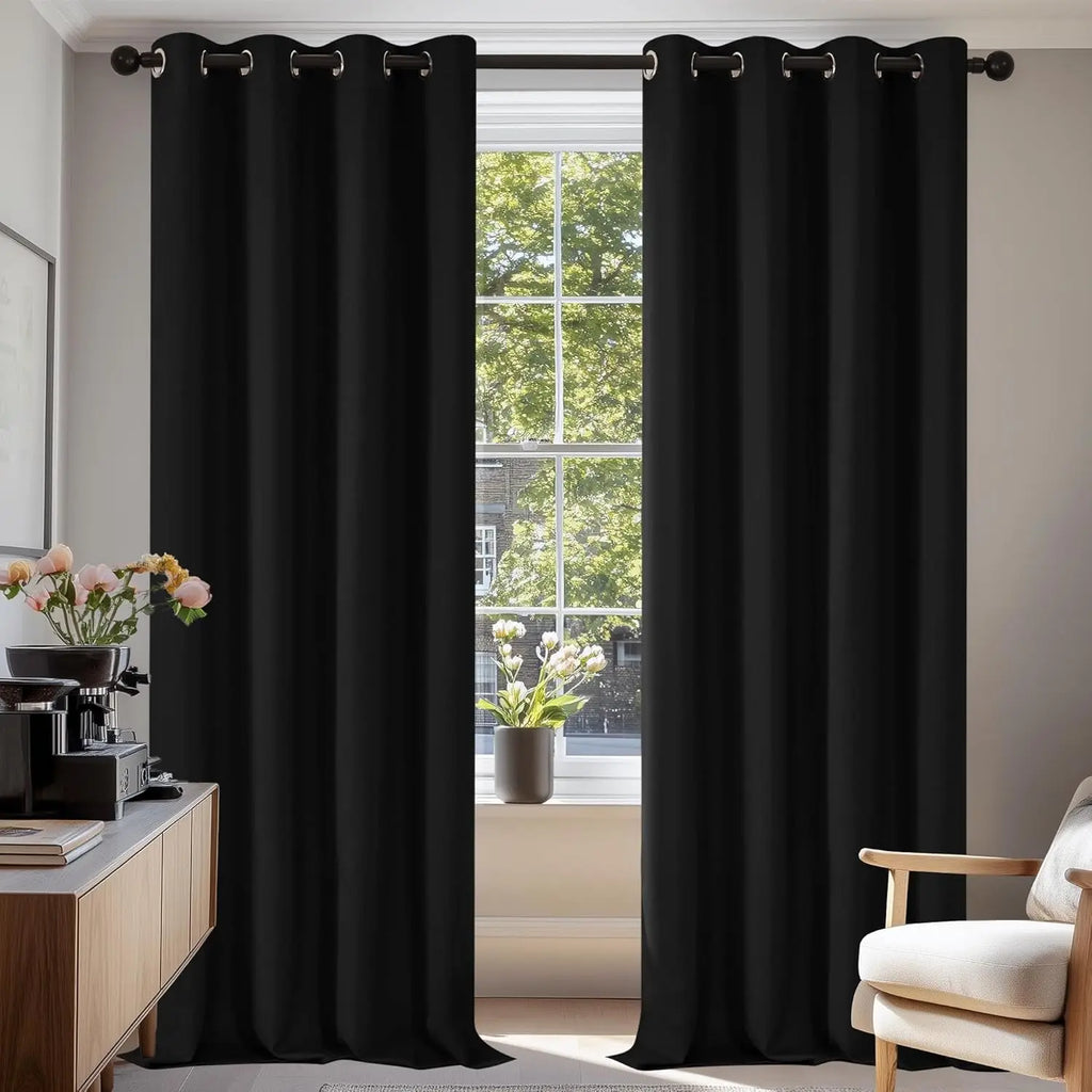 Eyelet Blackout Curtains Thermal Insulated Drapes – 1 Panel