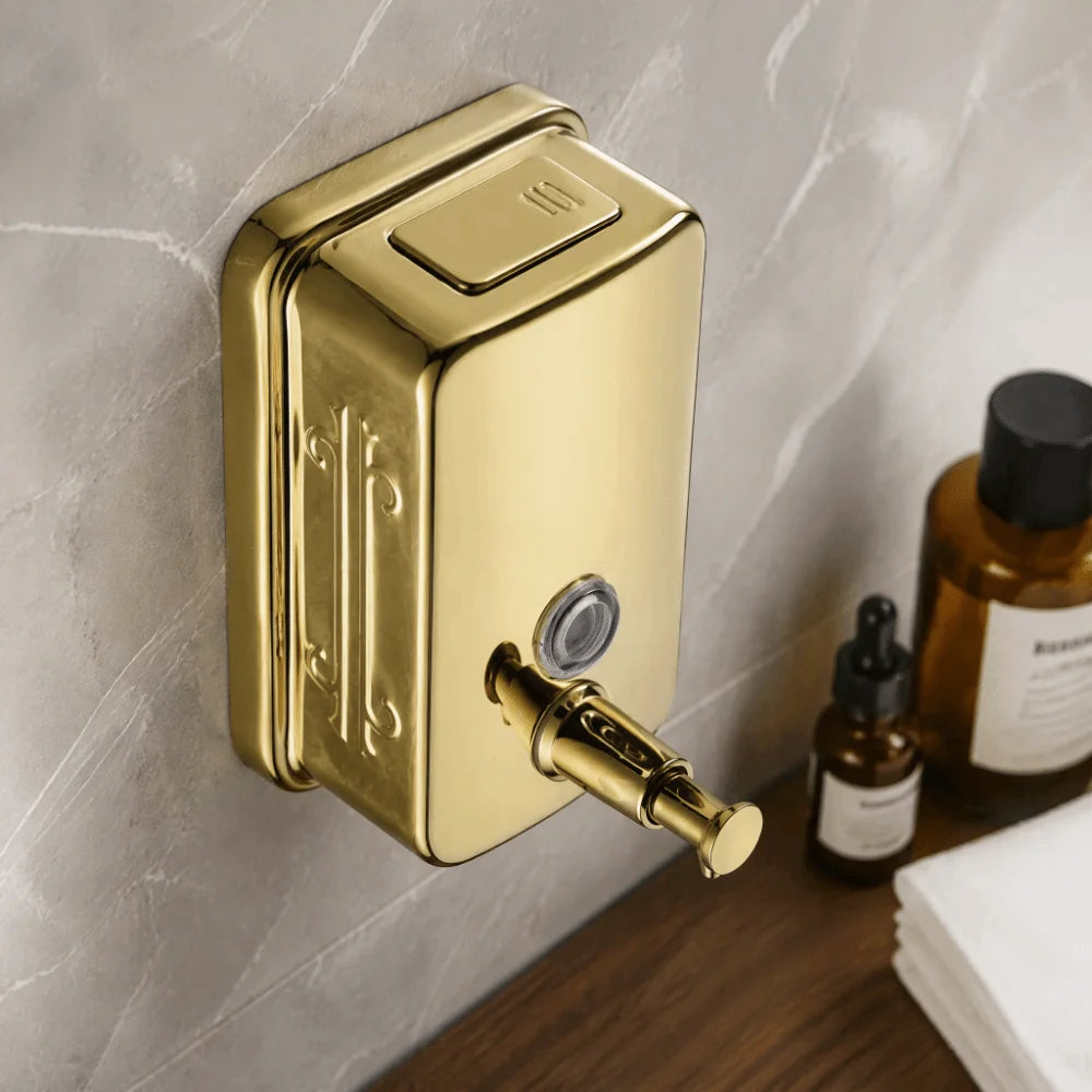 Gold Wall Mount Soap Dispenser – 304 Stainless Steel 500ml