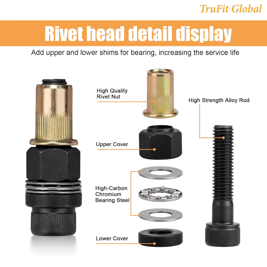 5-Piece Manual Rivet Nut Tool Set M4–M10 | Riveting Kit