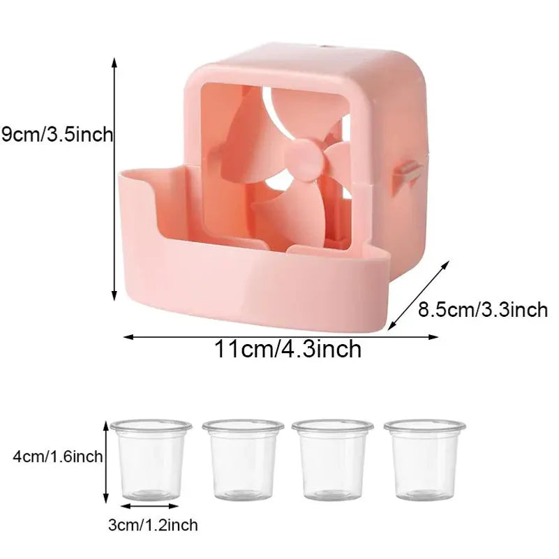 Hanging Fan Cooling Storage Box with 4 Cups | Portable Cooler