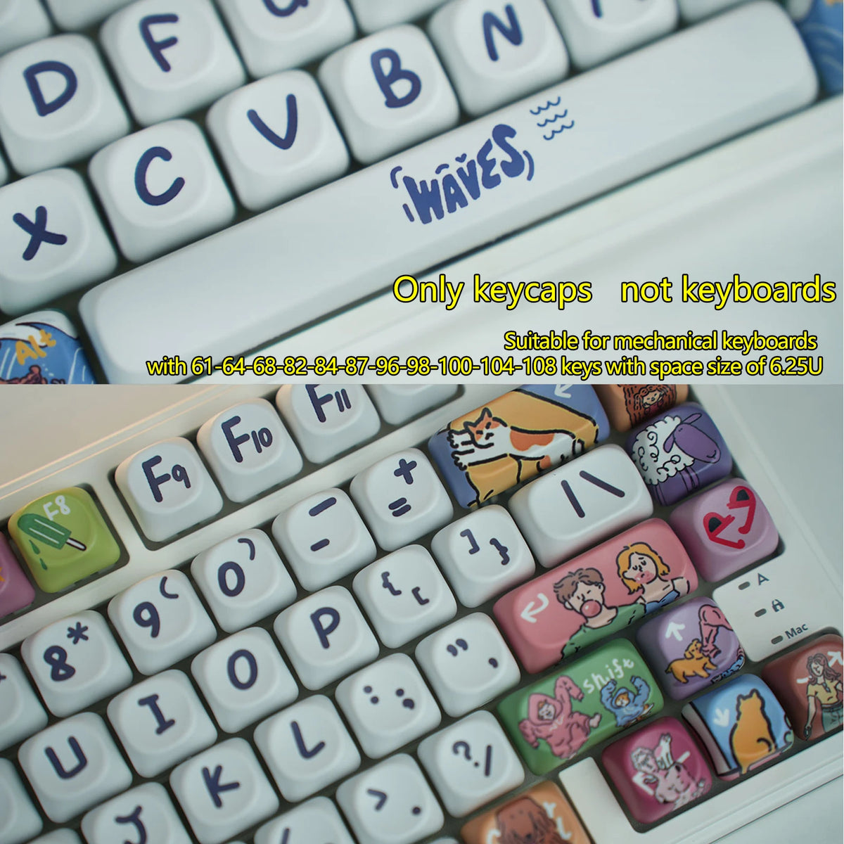 137-Key Rainbow MOA PBT Keycaps for MX Mechanical Keyboards