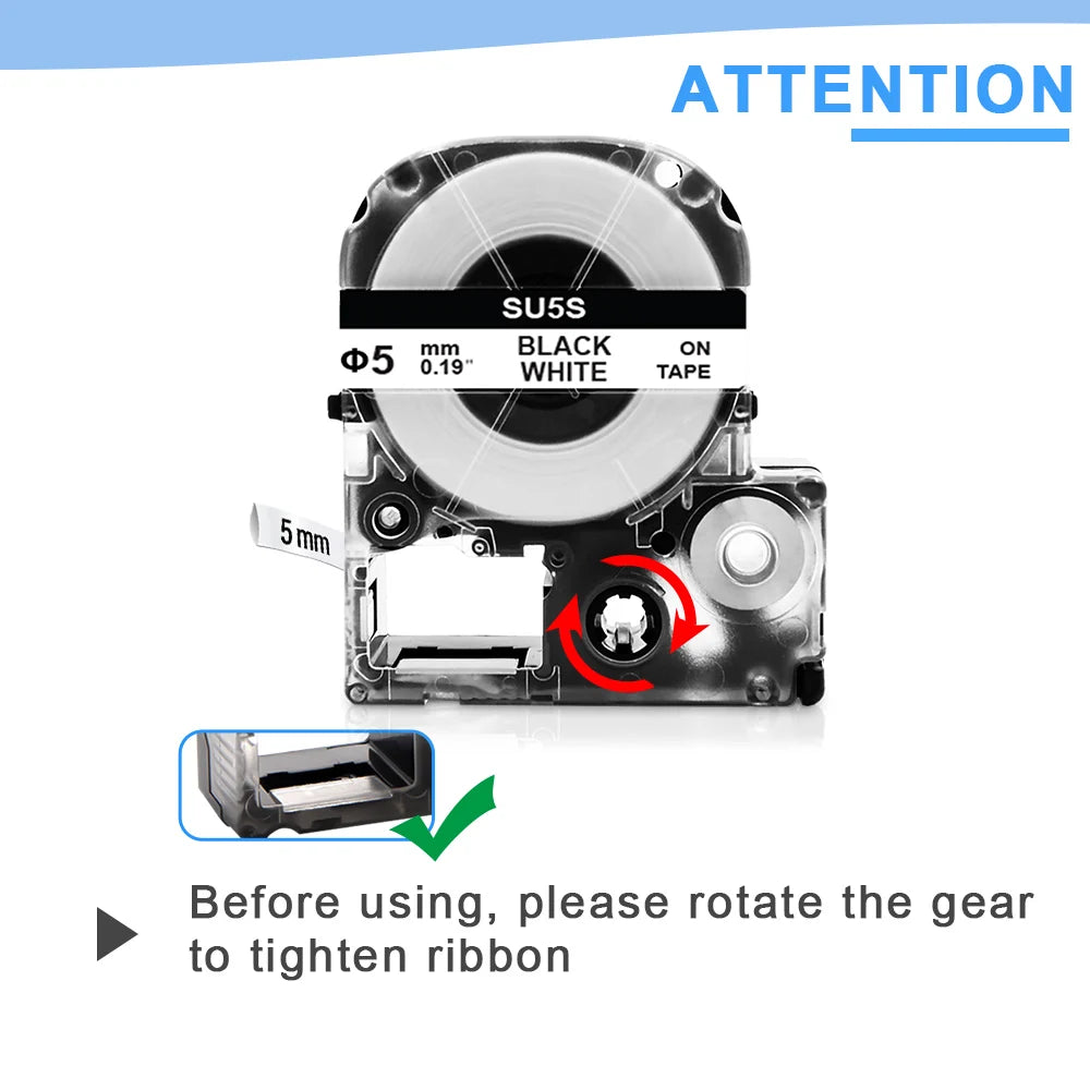 Heat Shrink Tube Labels SU3 SU5 SU11 for Epson LW & KingJim