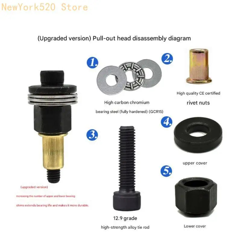 77-Piece Carbon Steel Rivet Nut Set 3mm–12mm Mixed Sizes