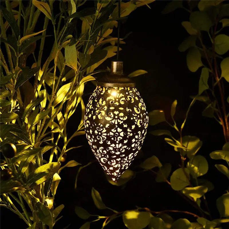 VIBE Hanging Solar Lanterns Hollow Outdoor Waterproof Garden Decor