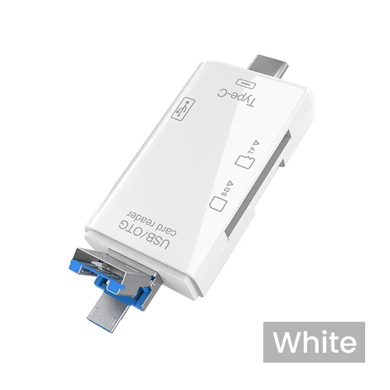 6-in-1 OTG Type-C USB Card Reader for TF & Micro SD Cards