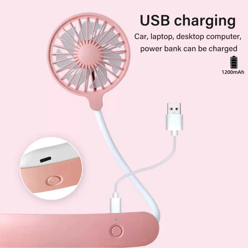 VIBE Portable USB Neck Fan – Foldable 3-Speed Rechargeable