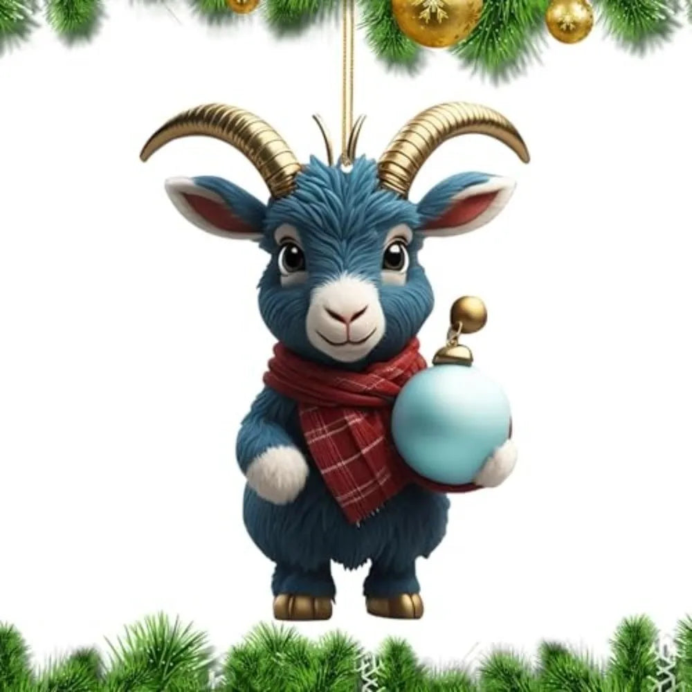 Cute Cartoon Goat Christmas Tree Hanging Ornament