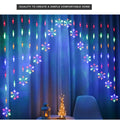 Snowflake Curtain String Lights – Christmas Indoor Outdoor Decor