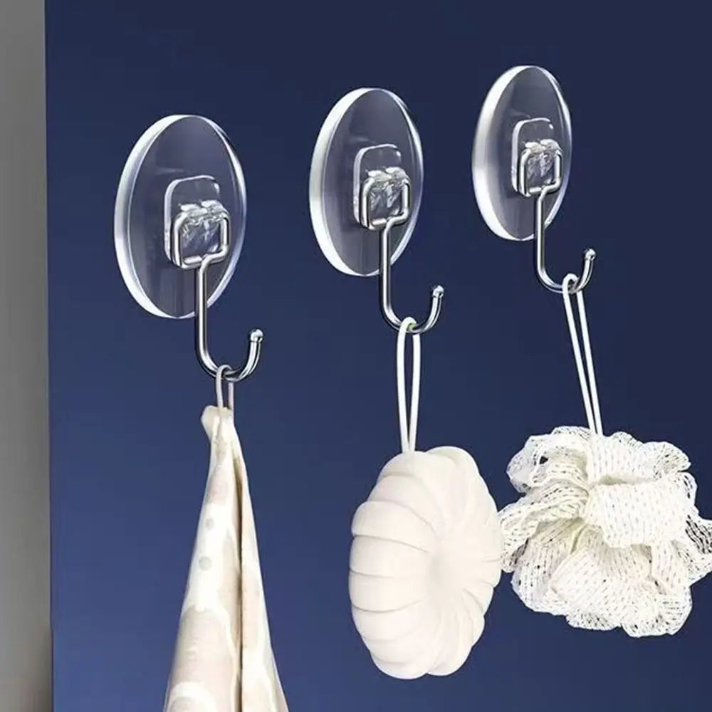 Transparent Wall-Mounted Adhesive Hook – Traceless Storage Rack