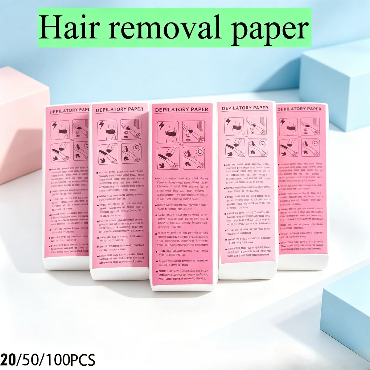 Non-Woven Waxing Strips for Hair Removal – 20/50/100 Pcs