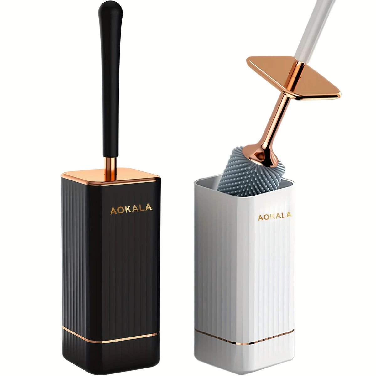 Toilet Brush Set with Holder – Soft Bristle Long Handle