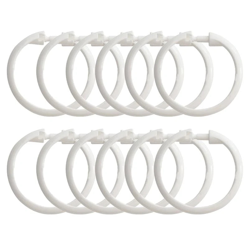 12-Pack Plastic Shower Curtain O-Rings – Smooth Gliding Hooks