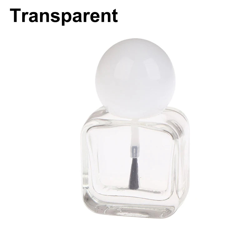 10ml Empty Clear Glass Nail Polish Bottle with Brush Cap