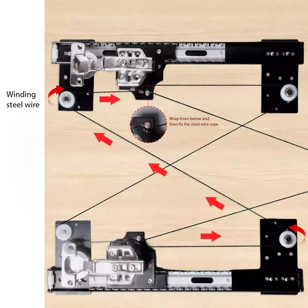 Hidden Folding Swing Door Track & Invisible Hinge Hardware Kit