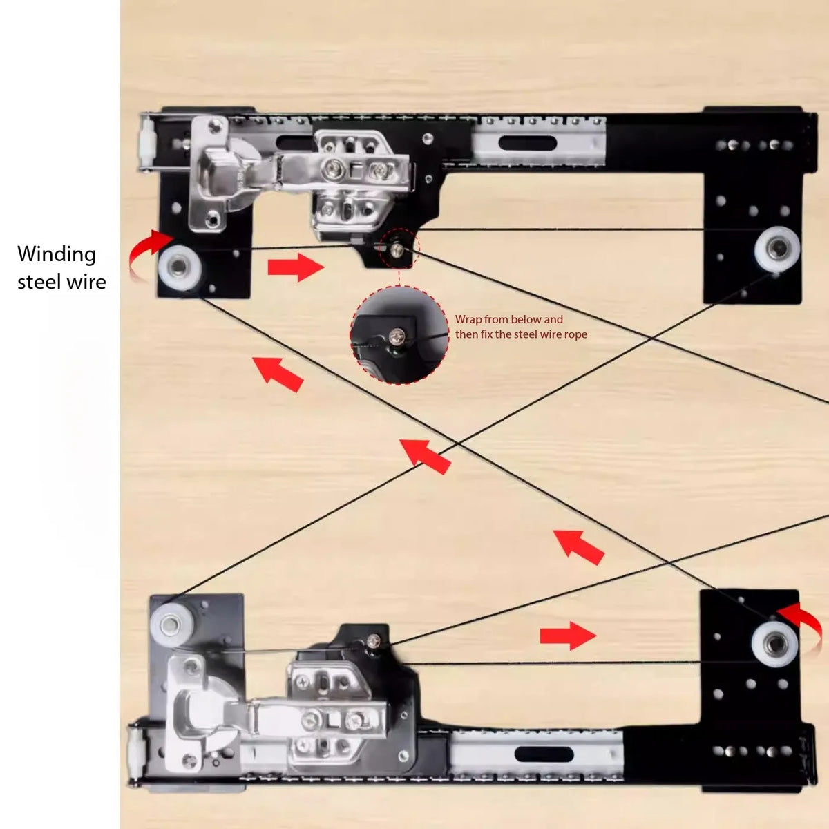 Hidden Folding Swing Door Track & Invisible Hinge Hardware Kit