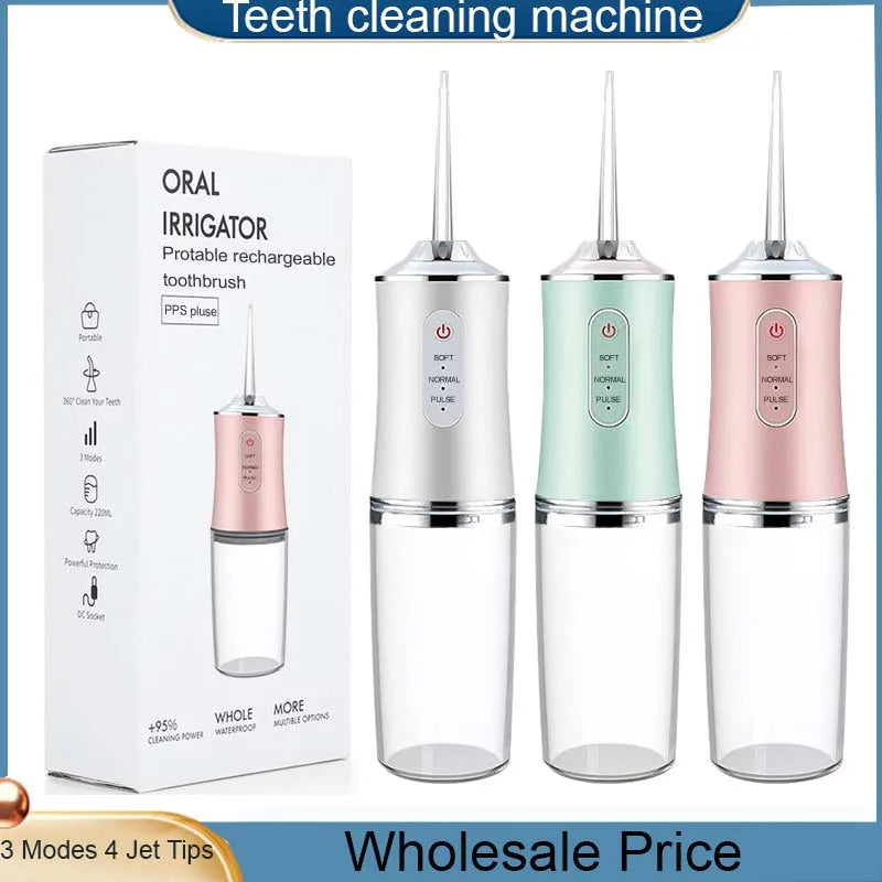 VIBE Cordless Oral Irrigator USB Rechargeable 3 Modes IPX7
