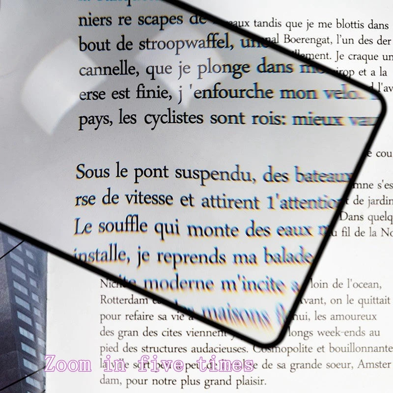 Ultra-Thin Transparent Magnifying Glass for Reading