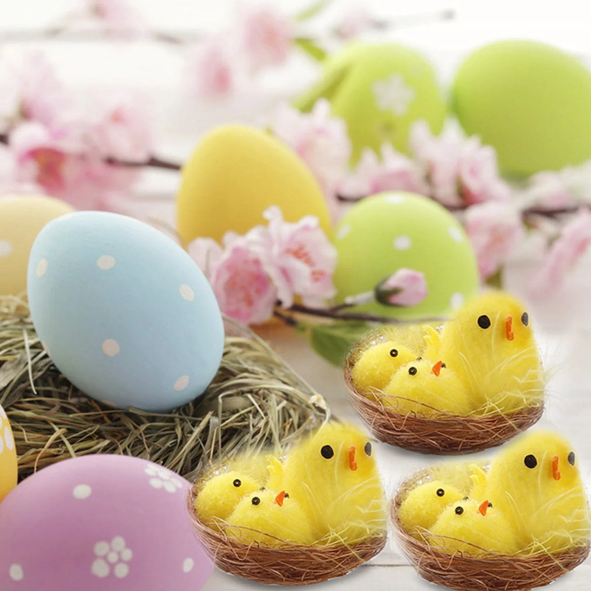 12-Pack Mini Easter Chick Decorations – Cute Spring Gift Box