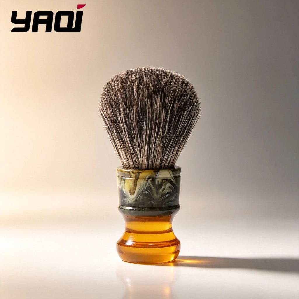 YAQI 22mm Pure Badger Hair Wet Shaving Brush – Resin Handle