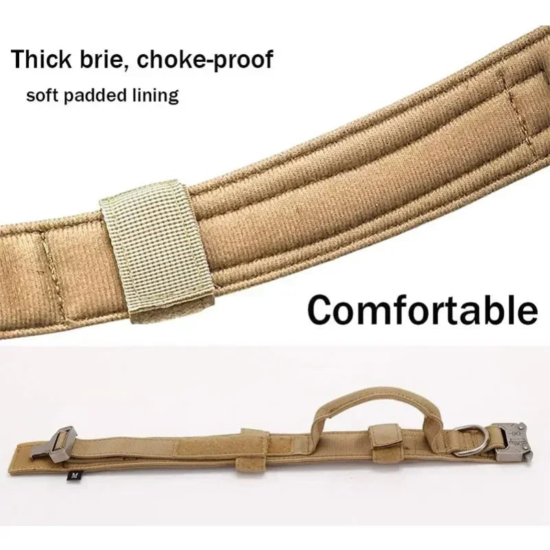 Tactical Dog Collar for Medium & Large Dogs – Padded Nylon