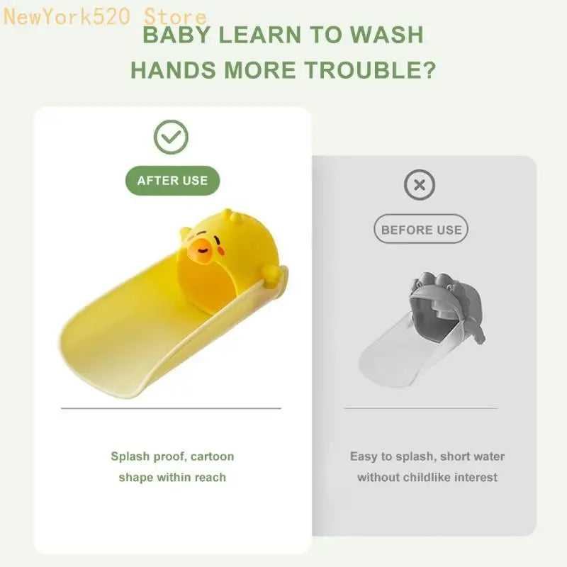 Splash-Proof Faucet Extender – Silicone & PP Kids Tap Guide