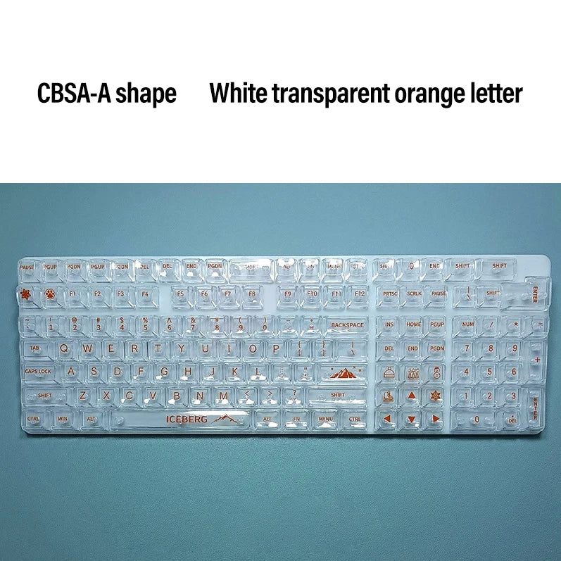 UYIQ 132-Key CBSA Transparent PC Keycaps – Cherry MX Gateron