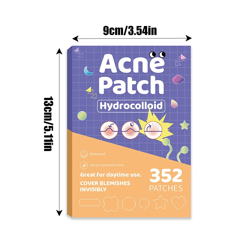 352-Pc Colorful Heart Pimple Patches – Invisible Acne Spot Stickers