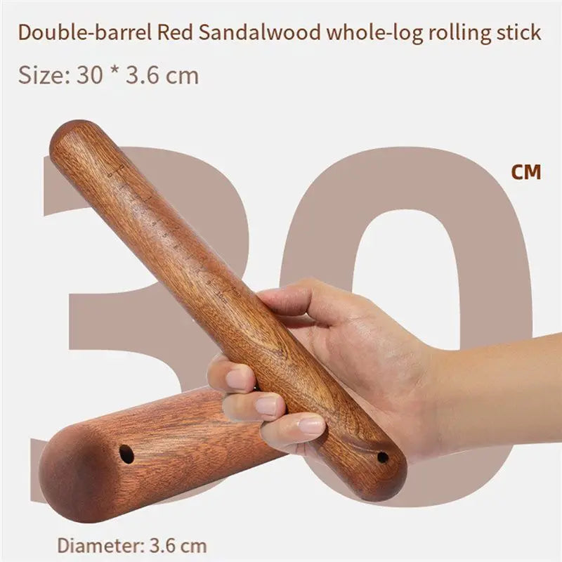 Red Sandalwood Rolling Pin with Scale – Non-Stick Solid Wood