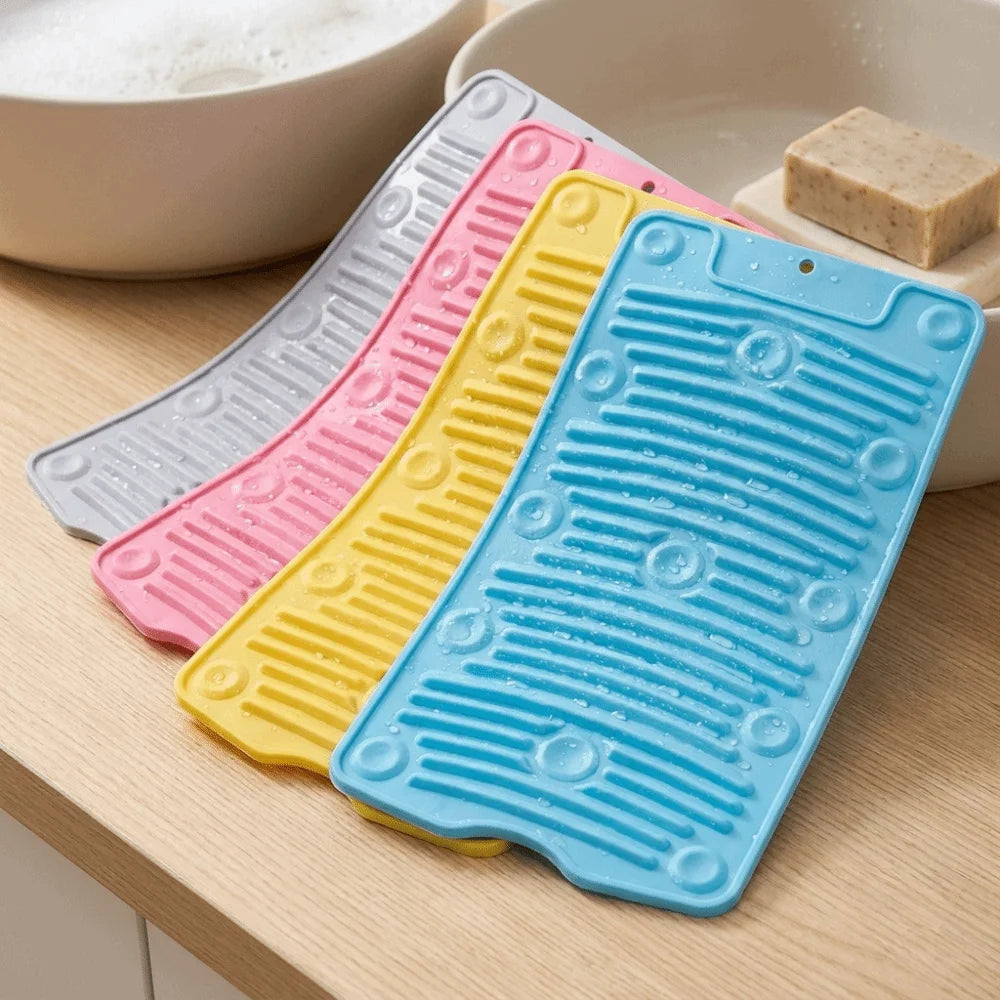 Foldable Silicone Laundry Washboard – Non-Slip Suction Cups