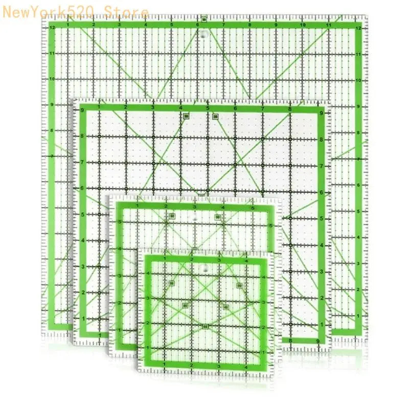 4-Piece Clear Acrylic Quilting Ruler Set – Patchwork Templates