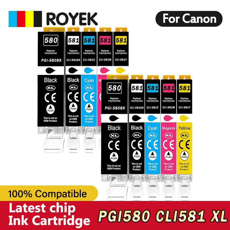 ROYEK PGI-580 XL CLI-581 XXL Compatible Canon Ink Cartridges