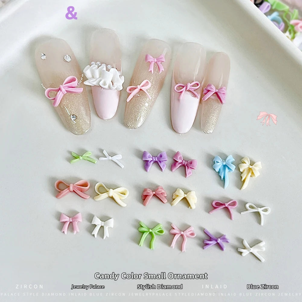 12-Grid 3D Bowknot Nail Art Charms Set – Mixed Sizes