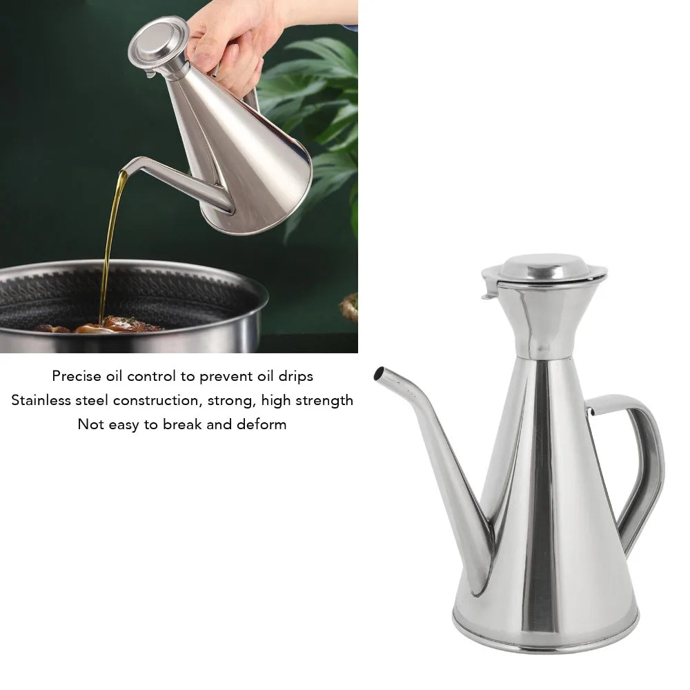304 Stainless Steel Oil Dispenser Bottle 250ml/500ml Long Spout