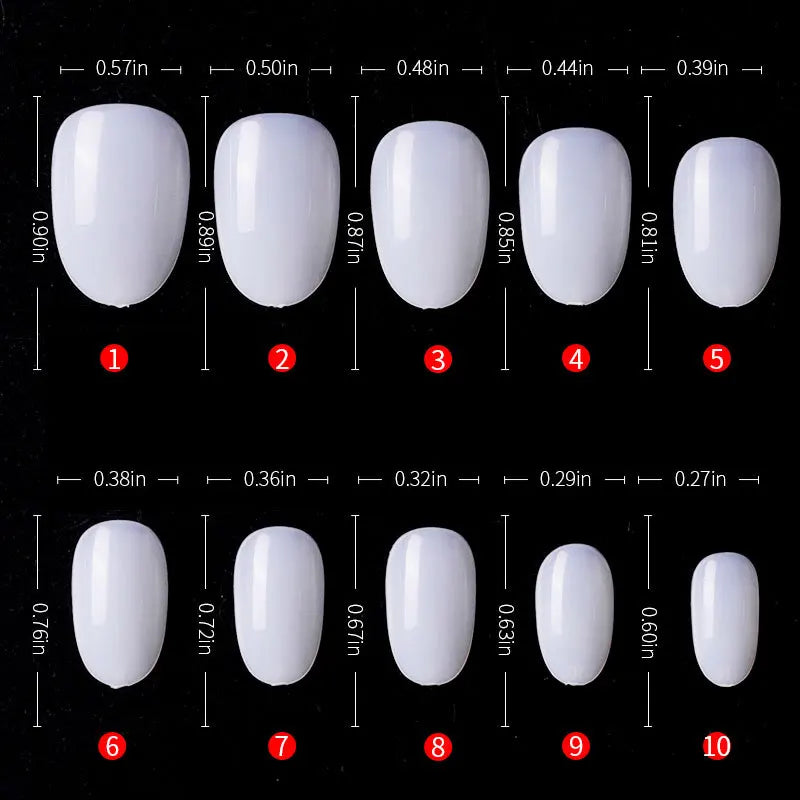500pcs Press On Nails Short Oval Full Cover Acrylic Tips