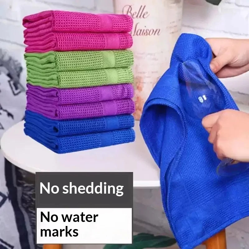 Waffle Weave Microfiber Glass Cleaning Cloth – Streak & Lint Free