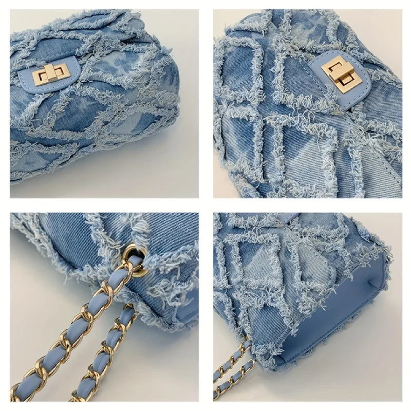 Women's Mini Crossbody Bag – Chain Strap & Lock Detail