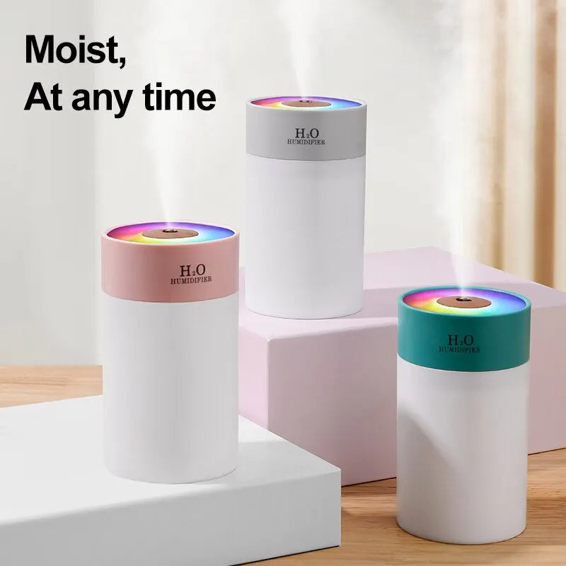 USB Mini Humidifier 260ml with 7-Color Night Light – Desk & Car