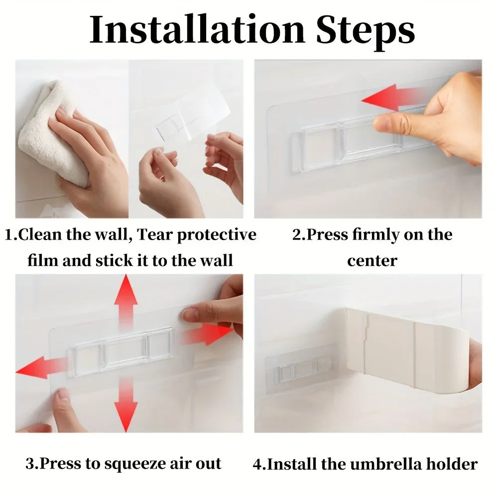 Wall Mounted Umbrella Holder with Drip Tray – 2-Piece Set