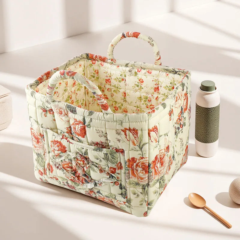 Korean-Style Fabric Storage Basket – Portable Organizer Box