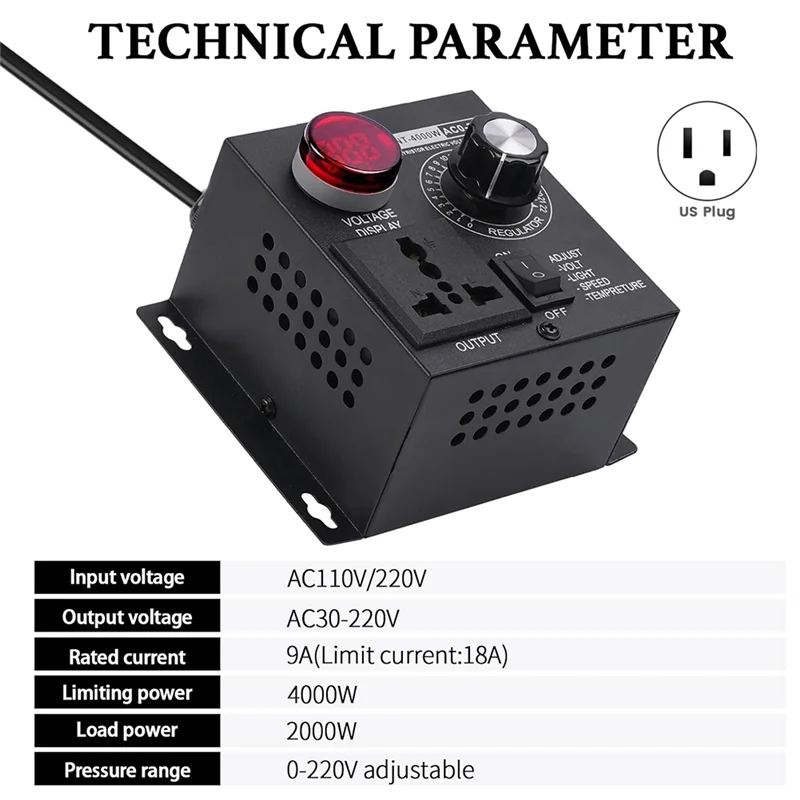AC Motor Speed Controller 120V SCR Variable Fan Speed Regulator