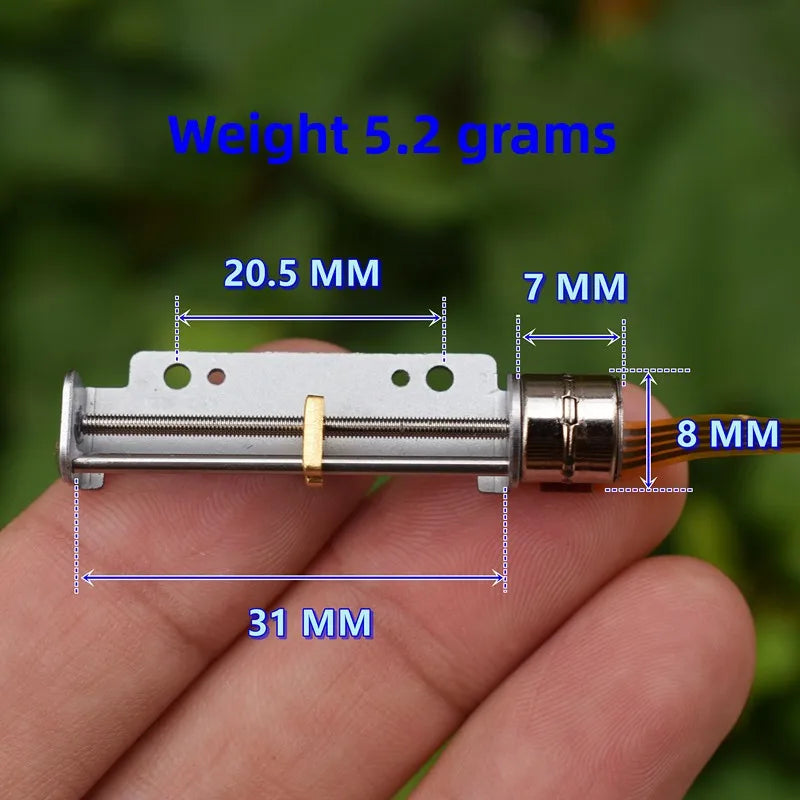 8mm Micro Linear Stepper Motor 5V 2-Phase 4-Wire Screw Actuator