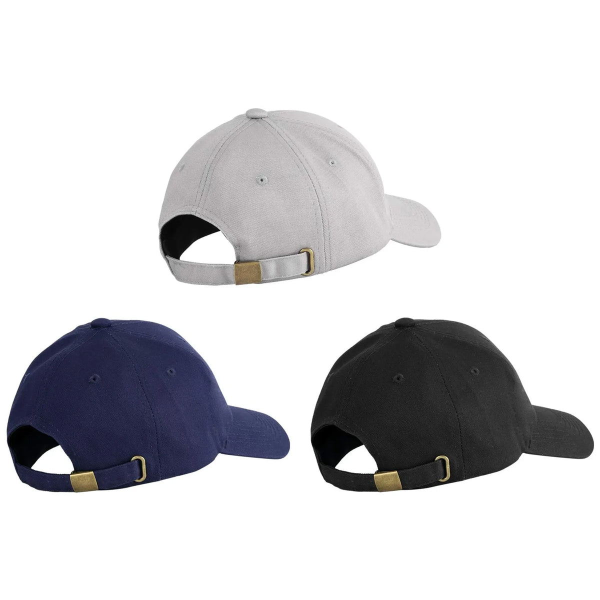 Classic Solid Color Baseball Cap – Unisex Adjustable 3-Pack