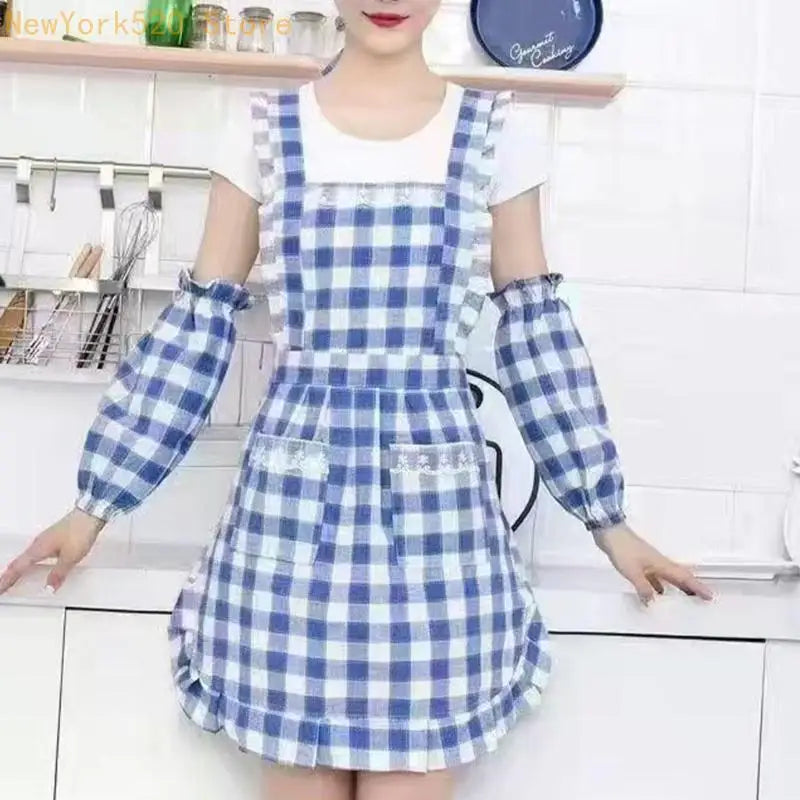 Stain Resistant Cooking Apron with Arm Covers | Kitchen Workwear